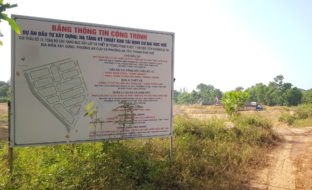 Thừa Thiên – Huế: Chậm triển khai Dự án khu tái định cư Đại học Huế