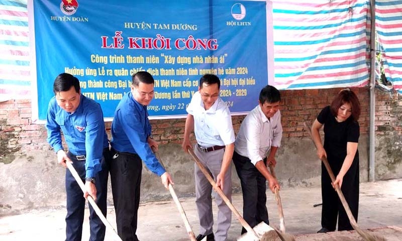 Tam Dương (Vĩnh Phúc): Khởi công công trình thanh niên “Xây dựng nhà nhân ái”