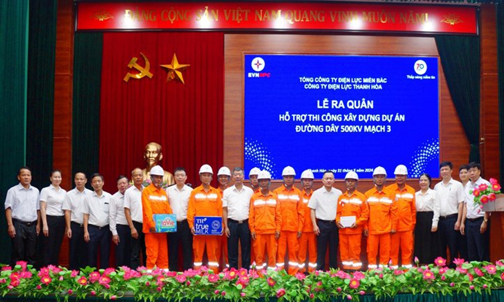 Thanh Hóa: Ra quân hỗ trợ thi công xây dựng dự án đường dây 500kV mạch 3