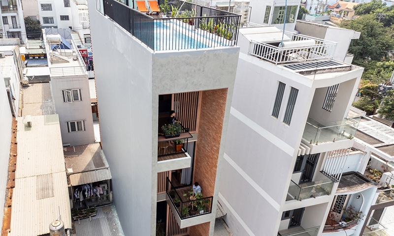 Nhà phố mặt tiền 3,5m tiện nghi có thang máy, bể bơi