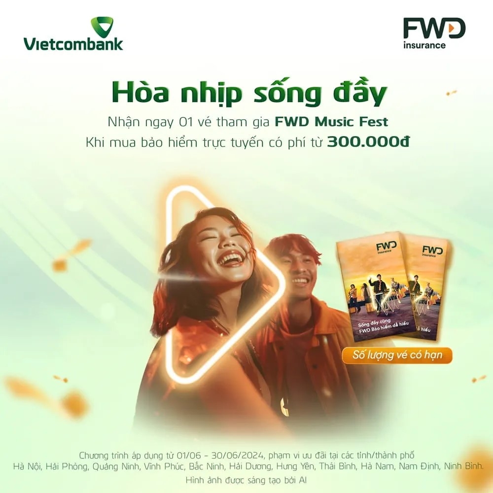 Nhận ngay vé tham dự đại nhạc hội FWD Music fest 2024 khi mua bảo hiểm trực tuyến với phí chỉ từ 300.000 VNĐ