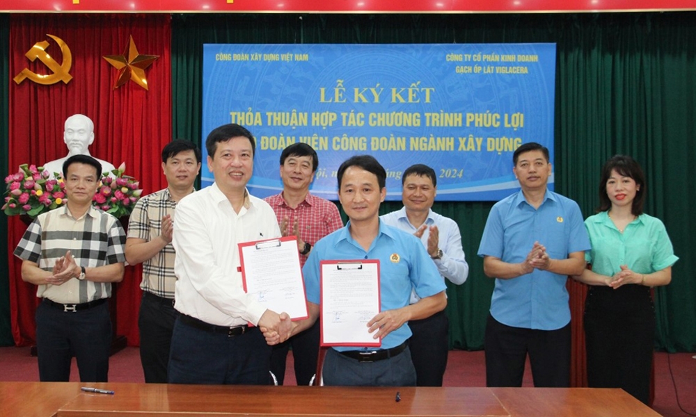 Công đoàn Xây dựng Việt Nam: Ký thỏa thuận hợp tác hỗ trợ đoàn viên, đơn vị, doanh nghiệp ngành Xây dựng