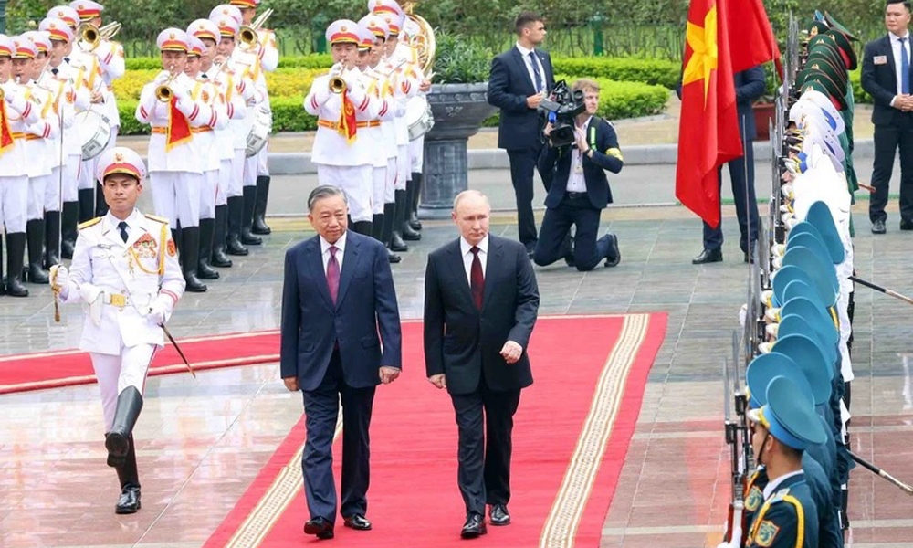 Chủ tịch nước Tô Lâm chủ trì lễ đón chính thức Tổng thống Nga Vladimir Putin