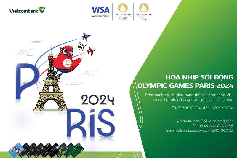 Hòa nhịp Olympic Paris 2024 cùng Vietcombank thông qua chuỗi hoạt động dành cho khách hàng