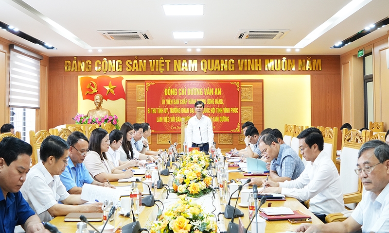 Vĩnh Phúc: Bí thư Tỉnh ủy Dương Văn An làm việc với Ban Thường vụ huyện Tam Dương