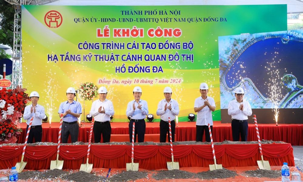 Vinaconex thi công công trình cải tạo cảnh quan đô thị hồ Đống Đa