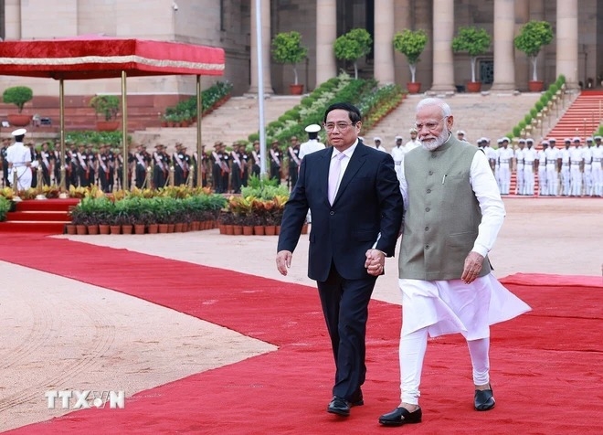 Thủ tướng Ấn Độ Narendra Modi chủ trì lễ đón Thủ tướng Phạm Minh Chính