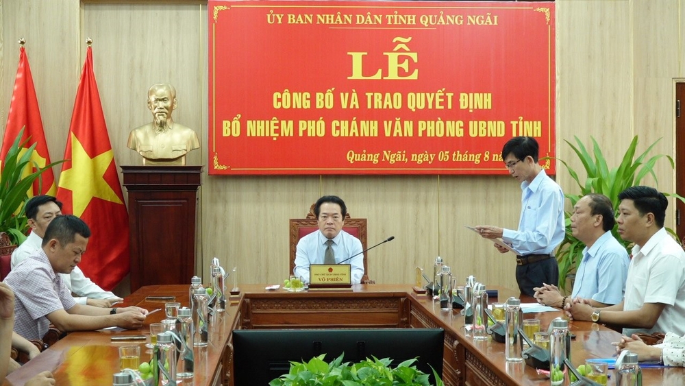 Bổ nhiệm Phó Chánh Văn phòng UBND tỉnh Quảng Ngãi