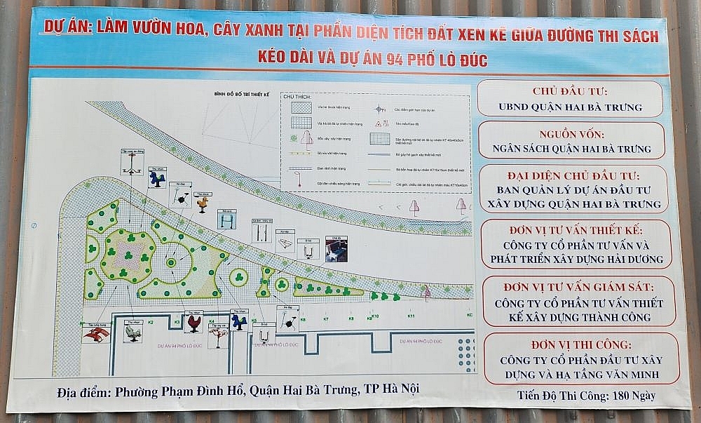 Hà Nội: Sắp hoàn thiện vườn hoa, cây xanh trên phần đất của dự án 94 Lò Đúc