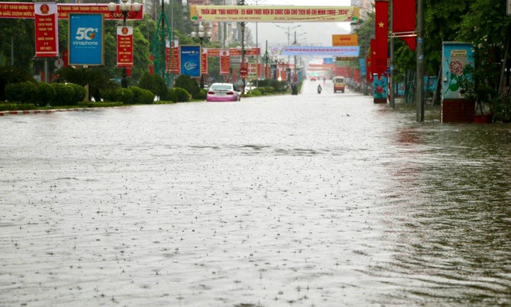 Thái Nguyên: Mưa lớn gây ngập nhiều khu vực