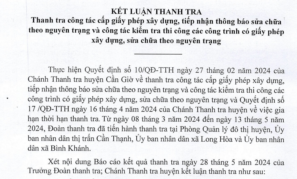 Thành phố Hồ Chí Minh: Hàng loạt thiếu sót về cấp giấy phép xây dựng tại huyện Cần Giờ