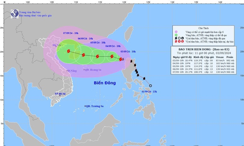 Thủ tướng chỉ đạo khẩn trương ứng phó bão số 3