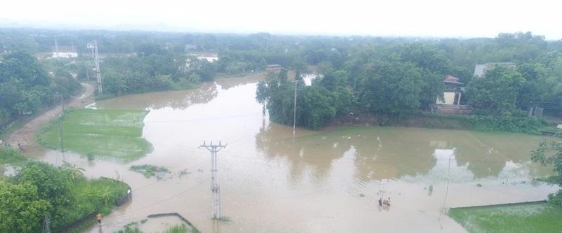 Thái Nguyên: Nước sông Cầu tiếp tục dồn về hạ lưu tại khu vực huyện Phú Bình và thành phố Phổ Yên