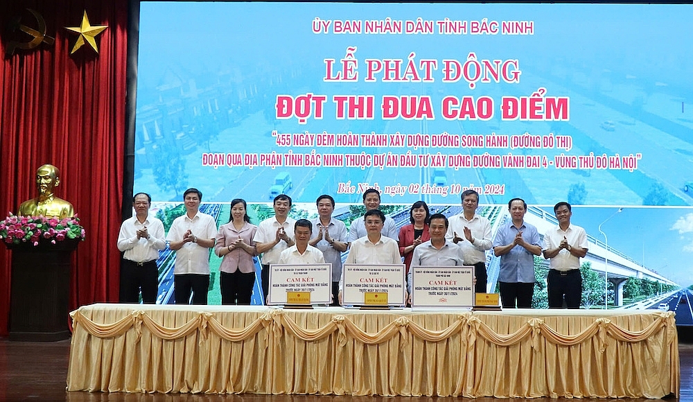 Bắc Ninh phát động 455 ngày đêm hoàn thành xây dựng đường song hành, thuộc dự án đường Vành đai 4