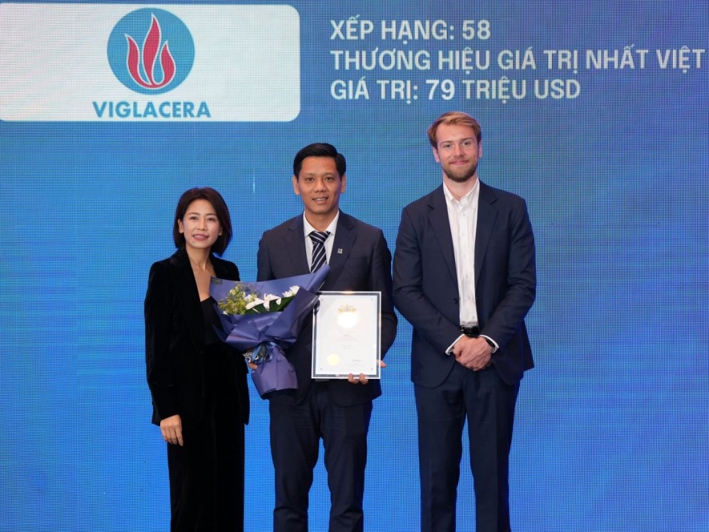 Viglacera nằm trong Top 100 Thương hiệu giá trị nhất Việt Nam 2024