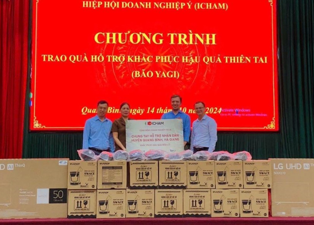 ICHAM và cộng đồng doanh nghiệp Ý tại Việt Nam chung tay hỗ trợ người dân bị ảnh hưởng bởi siêu bão Yagi