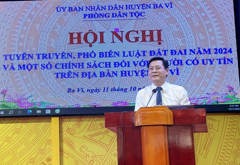 Ba Vì (Hà Nội): Tuyên truyền, phổ biến Luật Đất đai năm 2024 và một số chính sách đến đồng bào dân tộc thiểu số