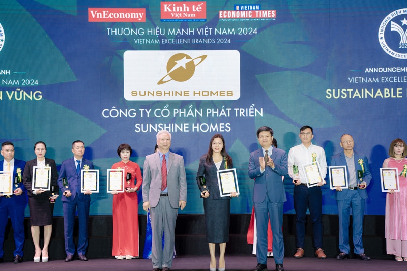 Sunshine Homes được vinh danh Top Thương hiệu mạnh - Phát triển bền vững 2024