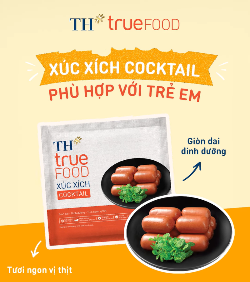 Thực đơn tiệc tùng đa dạng với bộ ba xúc xích TH true FOOD