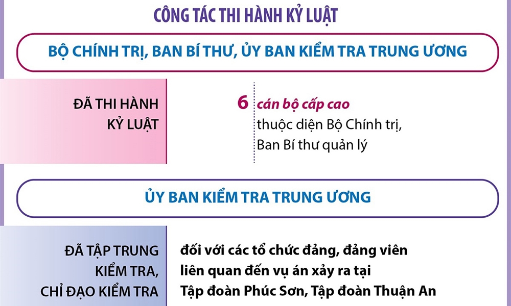 Kết quả chỉ đạo xử lý các vụ án, vụ việc tham nhũng, tiêu cực