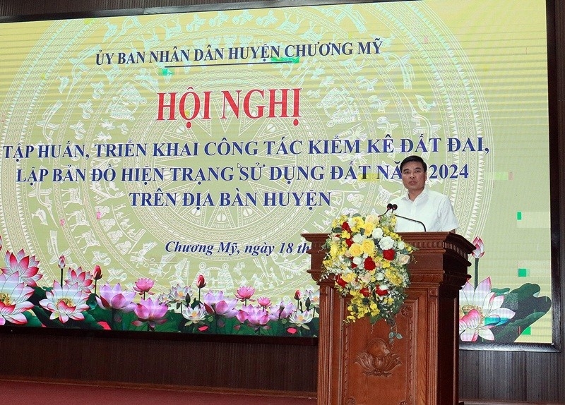 Chương Mỹ (Hà Nội): Tập huấn, triển khai công tác kiểm kê đất đai, lập bản đồ hiện trạng sử dụng đất năm 2024