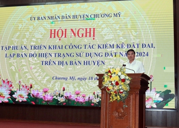 Chương Mỹ Hà Nội Tập huấn triển khai công tác kiểm kê đất đai lập bản đồ hiện trạng sử dụng đất năm 2024