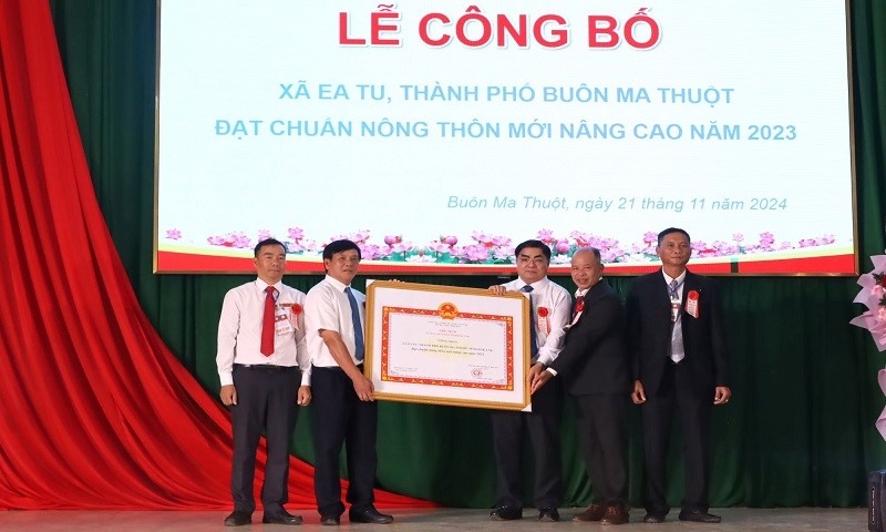 Buôn Ma Thuột (Đắk Lắk): Công bố xã Ea Tu đạt chuẩn nông thôn mới nâng cao