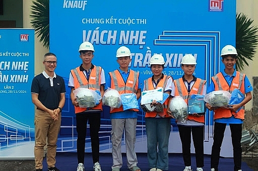 Trường Đại học Xây dựng Miền Tây: Thi thực hành chung kết cuộc thi “Vách nhẹ - trần xinh lần II năm 2024”