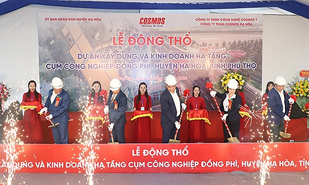 Phú Thọ: Động thổ Dự án xây dựng và kinh doanh hạ tầng Cụm công nghiệp Đồng Phì