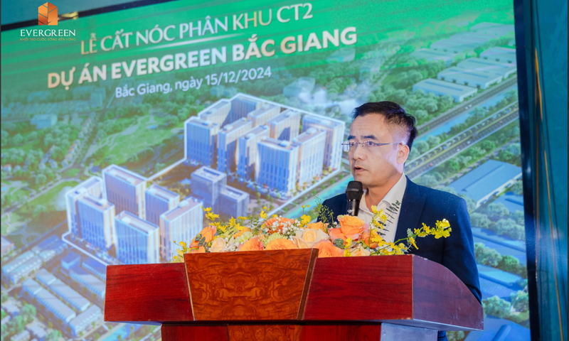 Cất nóc dự án nhà ở xã hội Evergreen Bắc Giang