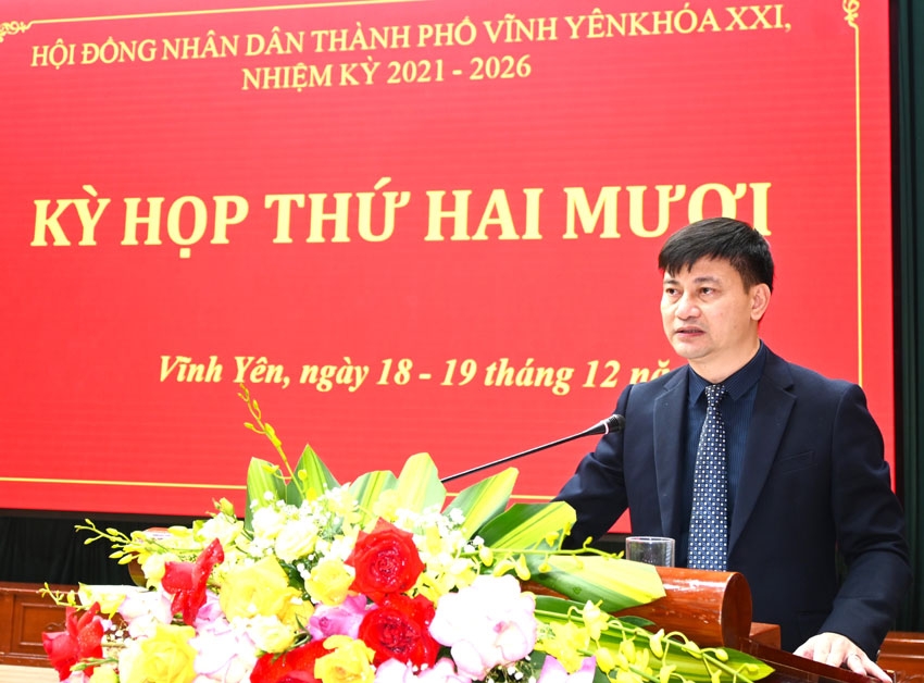 Vĩnh Phúc: Khai mạc Kỳ họp thứ 20, HĐND thành phố Vĩnh Yên khóa XXI, nhiệm kỳ 2021 - 2026