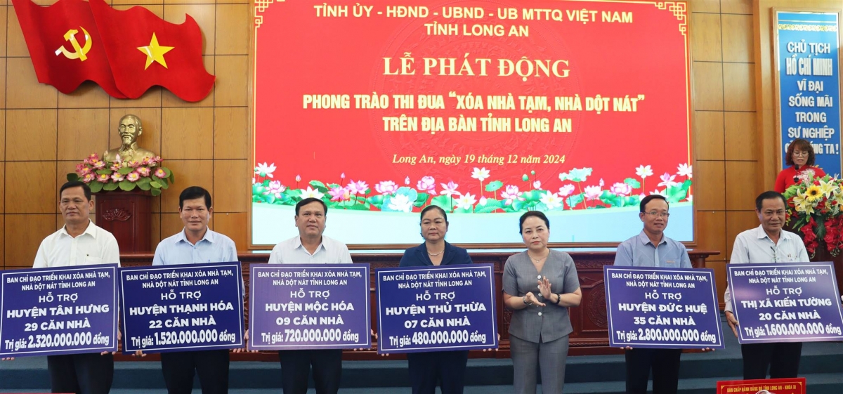 Long An phát động phong trào thi đua “xóa nhà tạm, nhà dột nát” trê n địa bàn tỉnh đến năm 2025