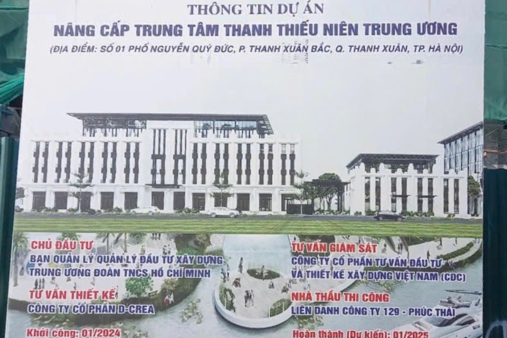 Toàn cảnh Trung tâm Thanh thiếu niên Trung ương sẽ hoàn thành vào đầu năm 2025