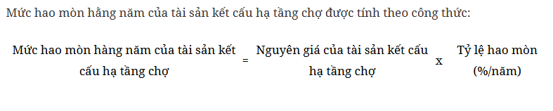 Tính hao mòn tài sản kết cấu hạ tầng chợ mỗi năm 1 lần