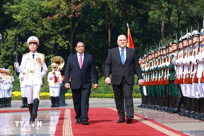 Thủ tướng Phạm Minh Chính chủ trì Lễ đón Thủ tướng Liên bang Nga