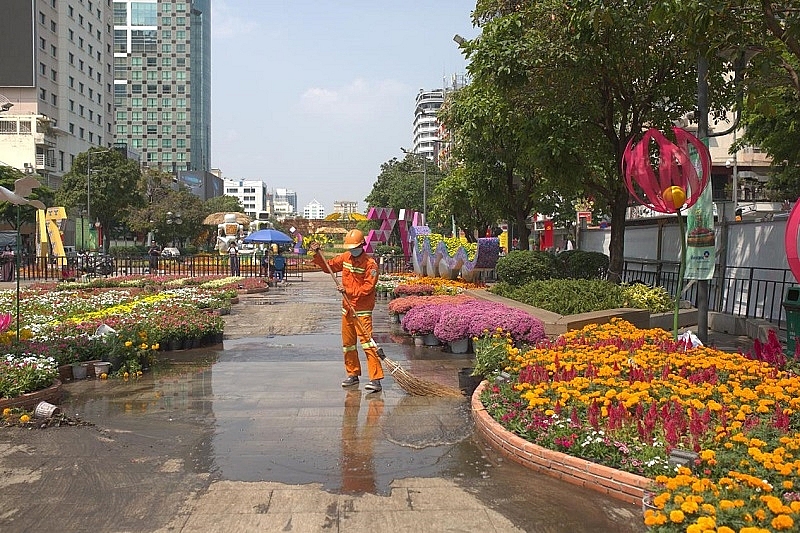 Thành phố Hồ Chí Minh: Toàn cảnh đường hoa Nguyễn Huệ trước ngày khai mạc