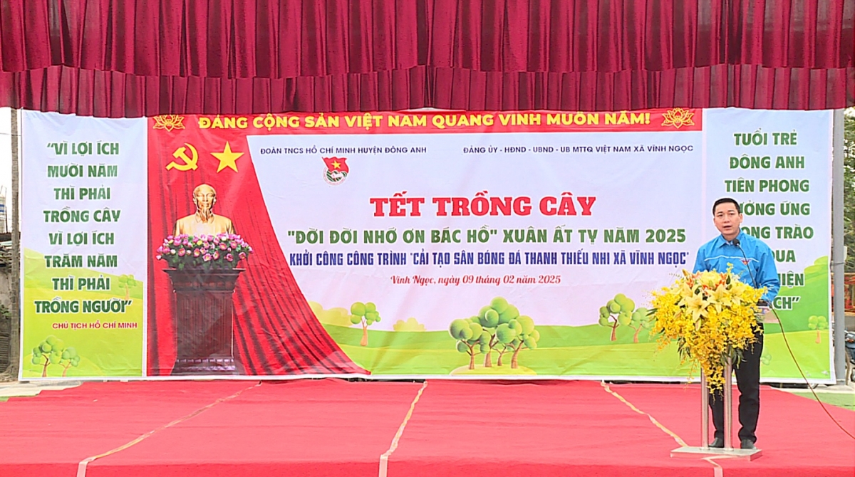 Hà Nội: Đoàn TNCS Hồ Chí Minh huyện Đông Anh phối hợp cùng xã Vĩnh Ngọc tổ chức Tết trồng cây năm 2025