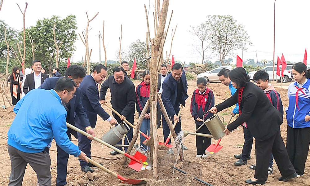 Hà Nội: Đoàn TNCS Hồ Chí Minh huyện Đông Anh phối hợp cùng xã Vĩnh Ngọc tổ chức Tết trồng cây năm 2025