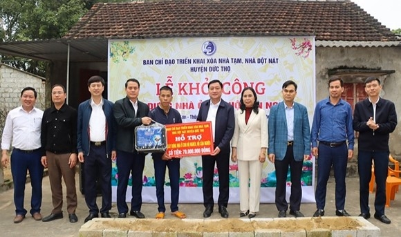 Đức Thọ (Hà Tĩnh): Khởi công xây nhà tình nghĩa cho hộ nghèo, cận nghèo