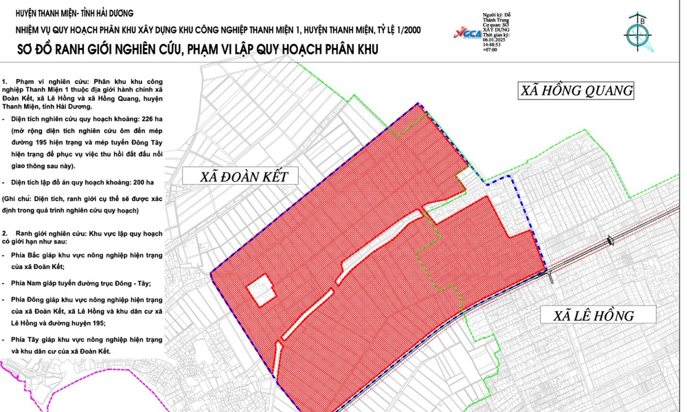 Hải Dương: Quy hoạch phân khu xây dựng Khu công nghiệp Thanh Miện 1