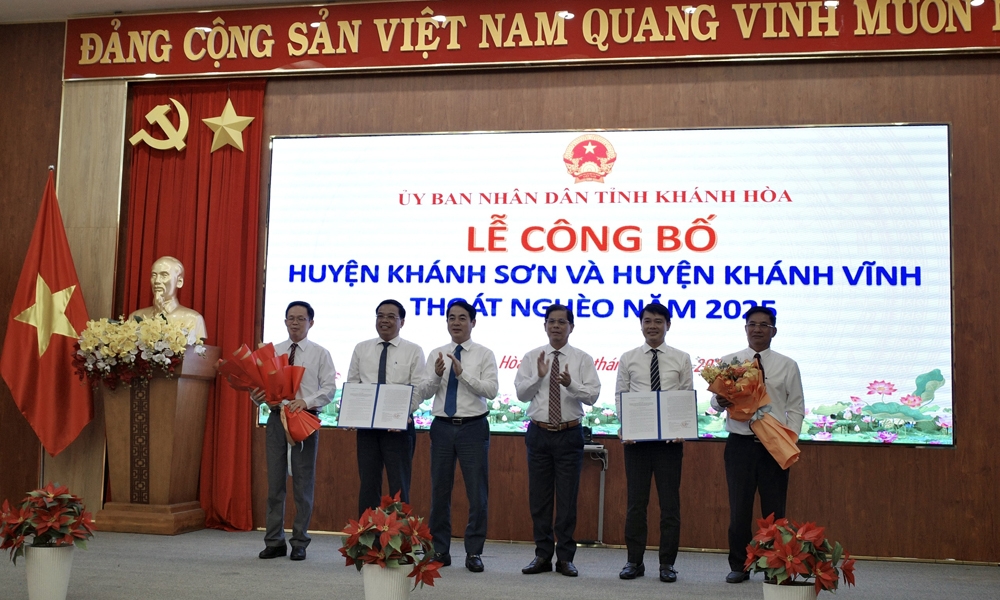 Khánh Hòa: Công bố quyết định huyện Khánh Sơn và huyện Khánh Vĩnh thoát nghèo