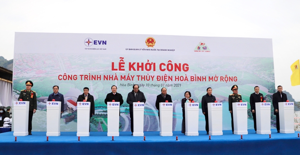 Tập đoàn Điện lực Việt Nam chính thức khởi công xây dựng Dự án Thủy điện Hòa Bình mở rộng