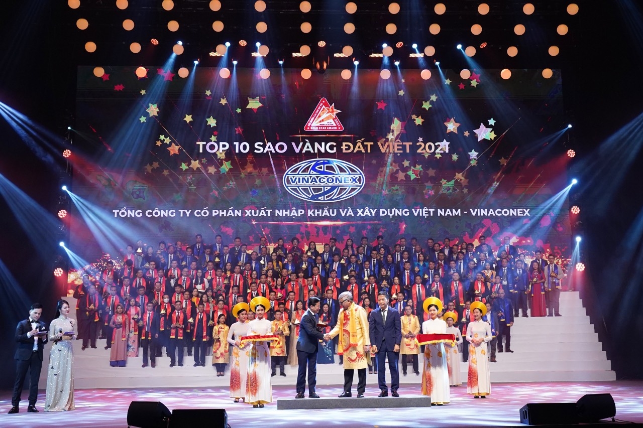 Vinaconex được vinh danh Top 10 giải thưởng Sao vàng Đất Việt 2021
