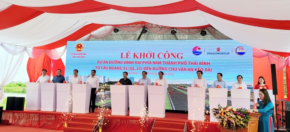 Thủ tướng Chính phủ dự Lễ khởi công Dự án đầu tư xây dựng tuyến đường vành đai phía Nam thành phố Thái Bình