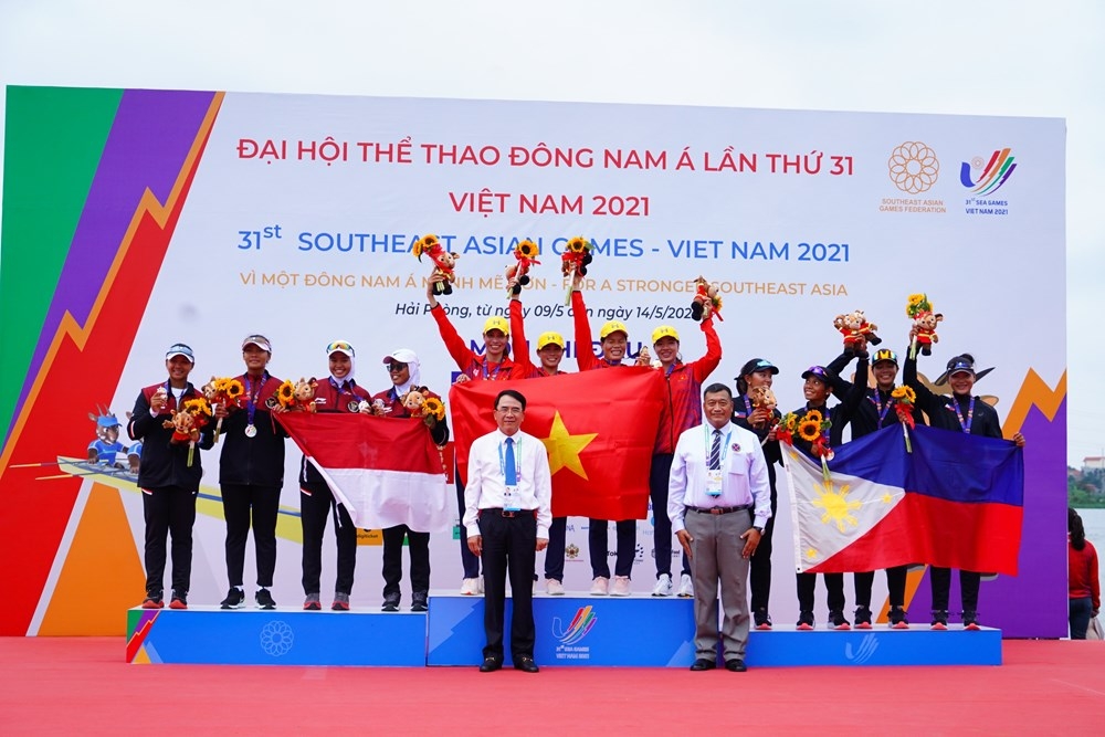 Hải Phòng: Đua thuyền Rowing Việt Nam đoạt 2 huy chương vàng tại Seagame 31
