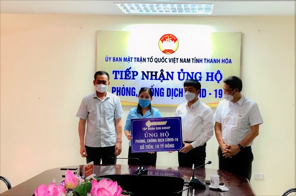 Tập đoàn Sun Group ủng hộ tỉnh Thanh Hóa 10 tỷ đồng phòng, chống dịch Covid-19