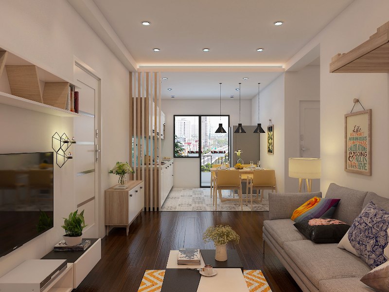 Thiết kế nội thất chung cư không gian mở là một xu hướng được ưa chuộng ở Việt Nam những năm gần đây. Các căn hộ được thiết kế sử dụng phong cách mở, với các mảng kính và cửa sổ lớn mang đến ánh sáng tự nhiên và cảm giác mở rộng cho căn phòng. Bố trí khoa học các vật dụng cũng giúp cho không gian được tối ưu hóa hơn.