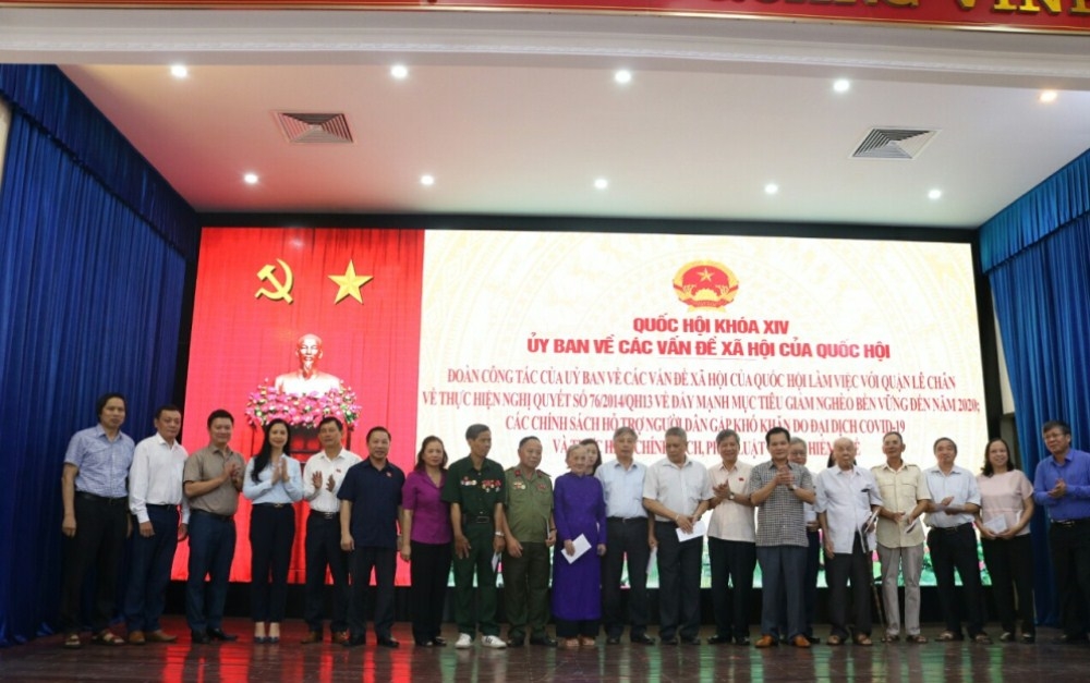 Hải Phòng: Đoàn công tác của Ủy ban về các vấn đề xã hội của Quốc hội làm việc tại UBND quận Lê Chân
