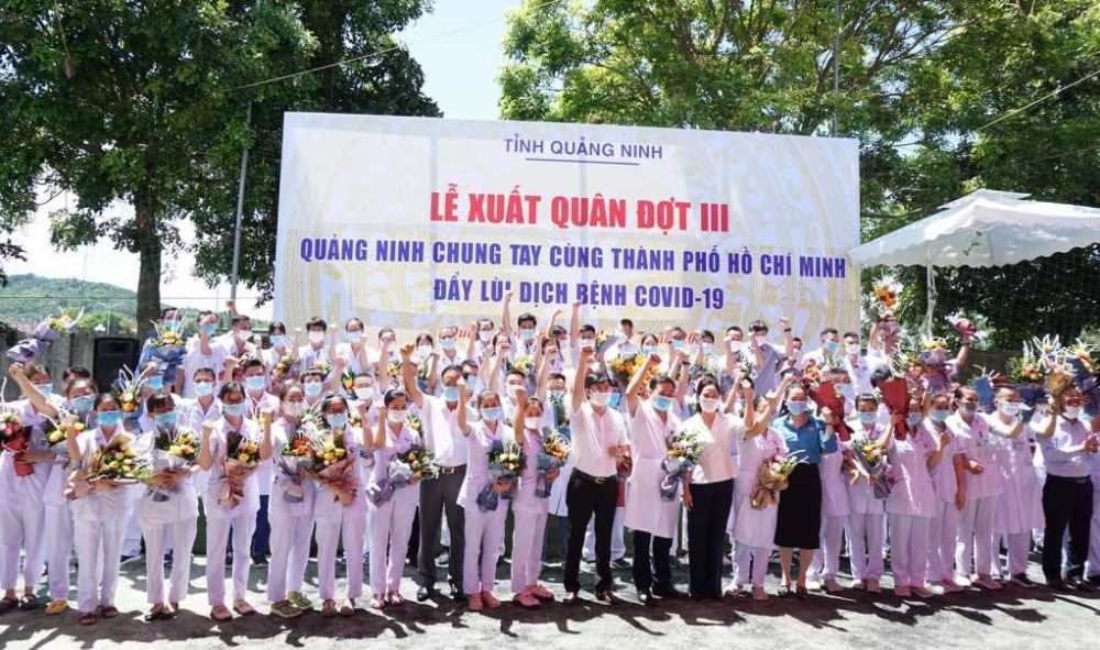 Quảng Ninh: 70 y, bác sĩ hỗ trợ Thành phố Hồ Chí Minh phòng, chống dịch Covid-19