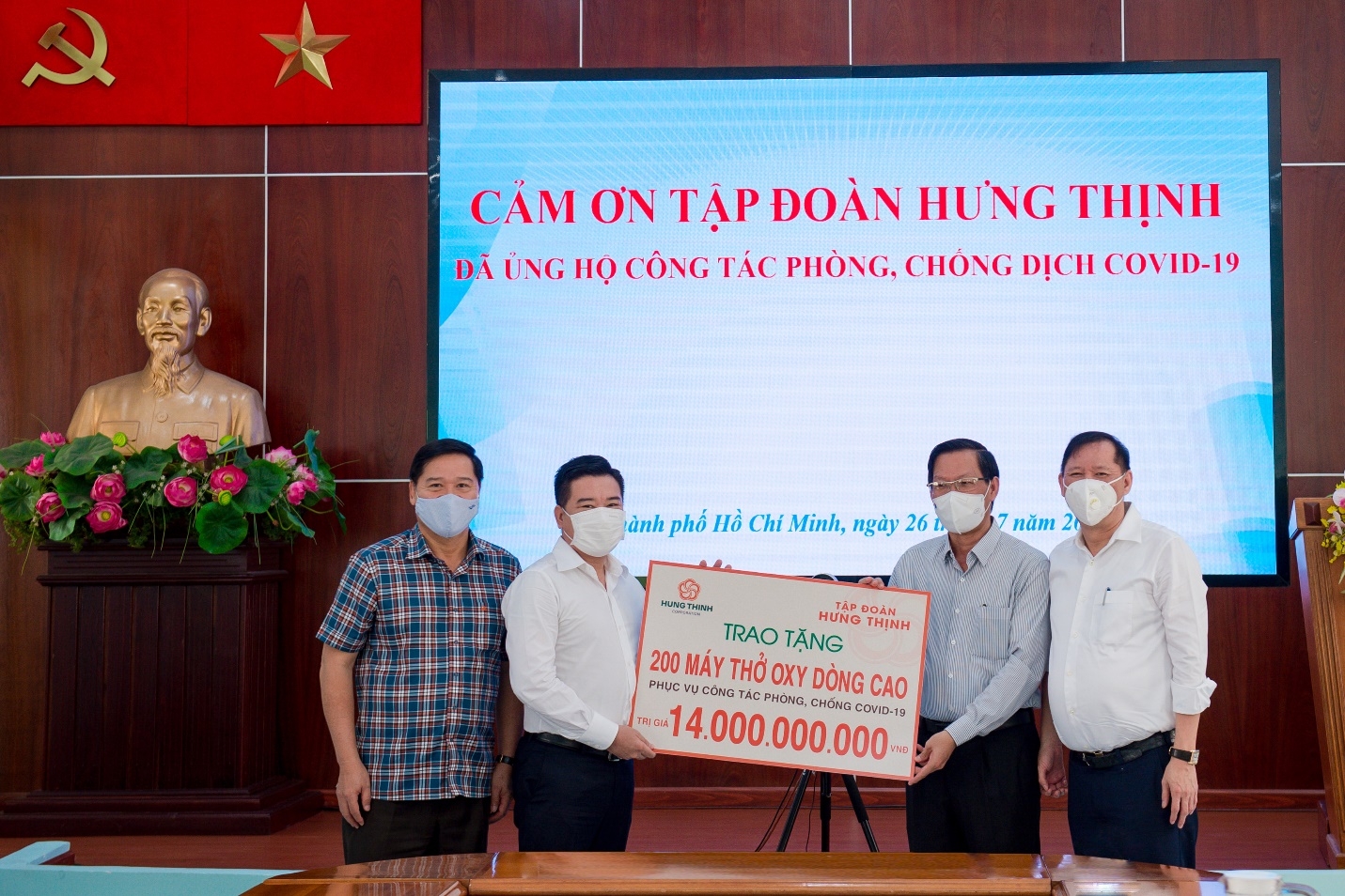 Tập đoàn Hưng Thịnh hỗ trợ khẩn hàng chục tỷ đồng cho Thành phố Hồ Chí Minh phòng, chống dịch Covid-19